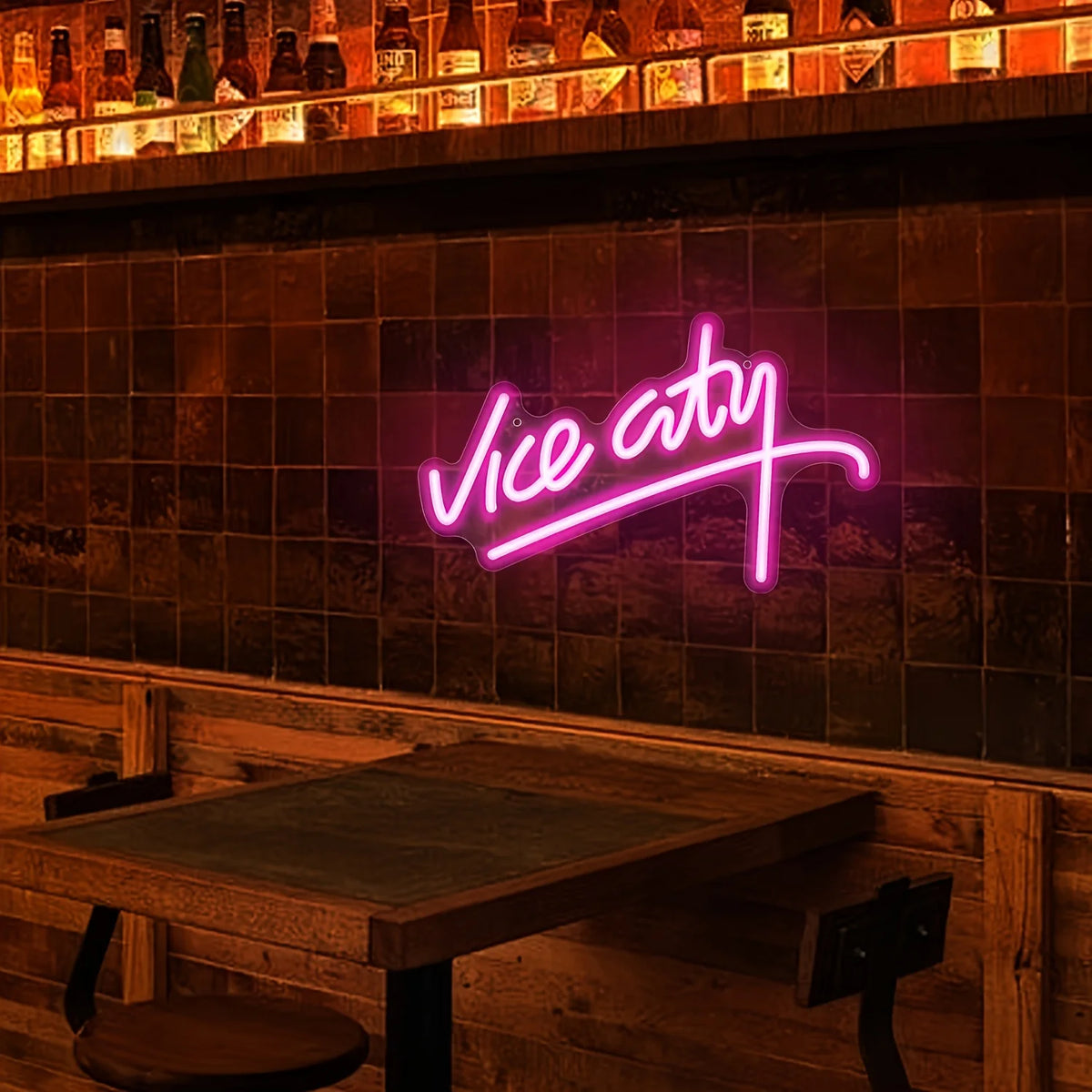Vice City Neon Sign Handwritten Letters for Wall Decor USB LED Neon Light Sign for Bedroom Man Cave Game Room Decor