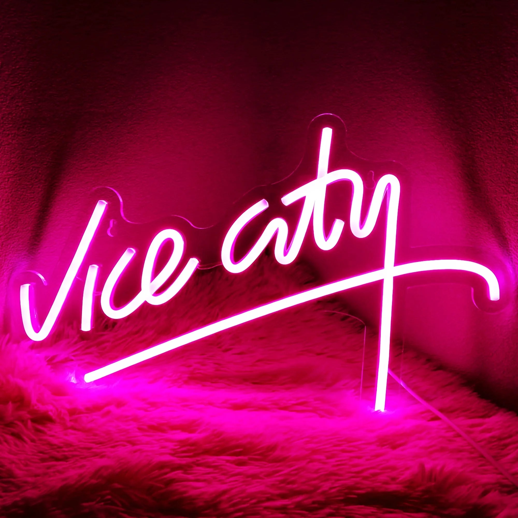 Vice City Neon Sign Handwritten Letters for Wall Decor USB LED Neon Light Sign for Bedroom Man Cave Game Room Decor